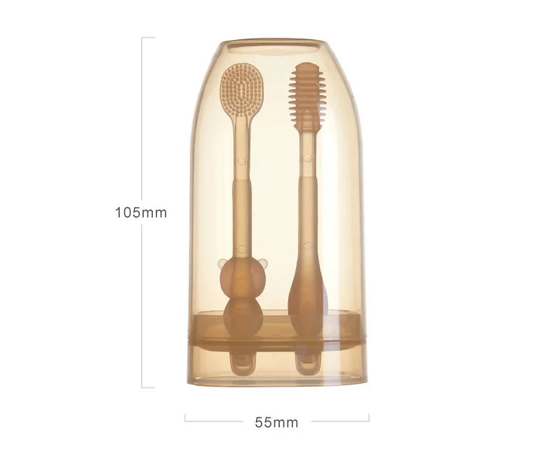 MAMIJOY 3-In-1 Baby Silicone Tongue Brush