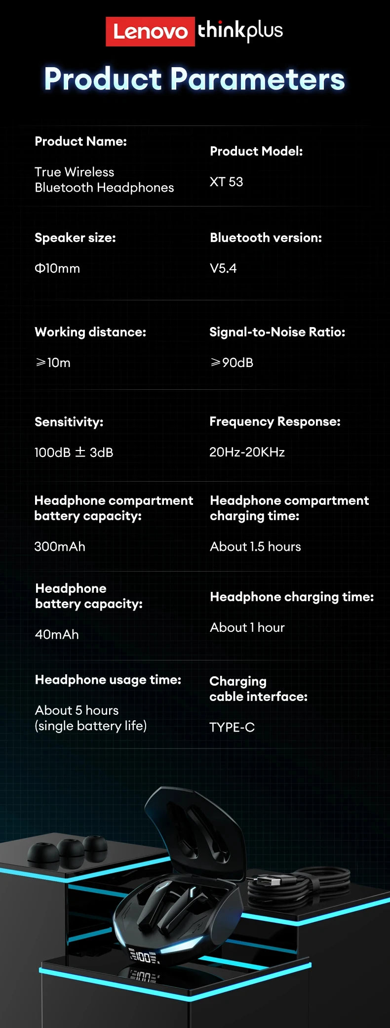 New Lenovo XT53 Wireless Upgrade Bluetooth Earphones