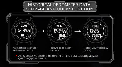 NORTH EDGE ALPS Men's Digital Carbon fiber Watch