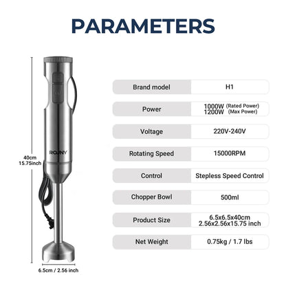ROUNY 4-in-1 Hand Immersion Blender 1000W