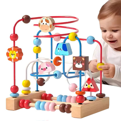 Montessori  Wooden Roller Coaster Bead Maze Abacus