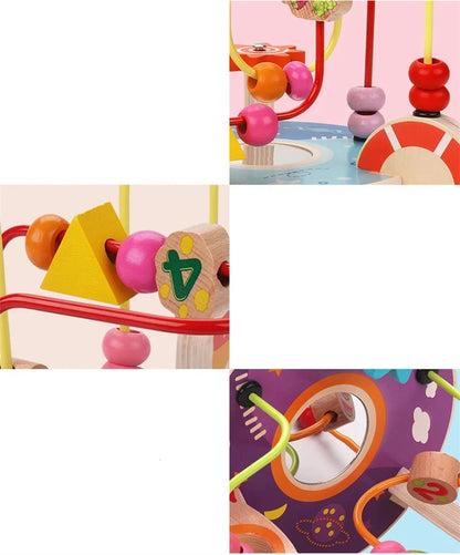 Montessori  Wooden Roller Coaster Bead Maze Abacus