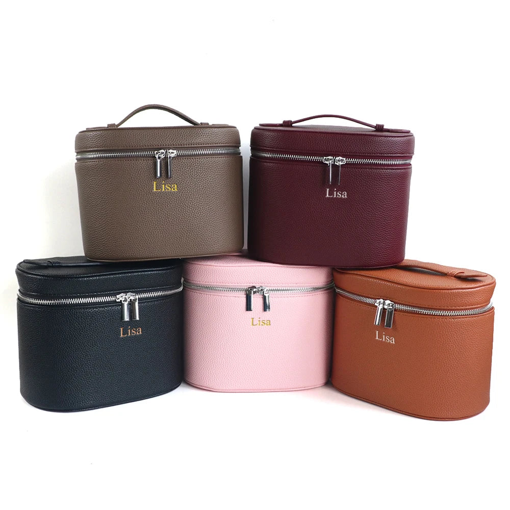 Large-capacity PU leather cosmetic box