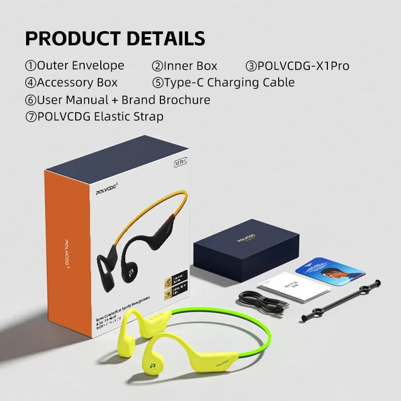 POLVCDG X1pro Bone Conduction Earphones