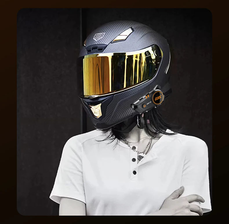 3D Surround Heavy Bass Motorcycle Helmet Headset