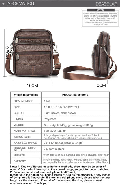 Men's New Genuine Leather Crossbody Bag