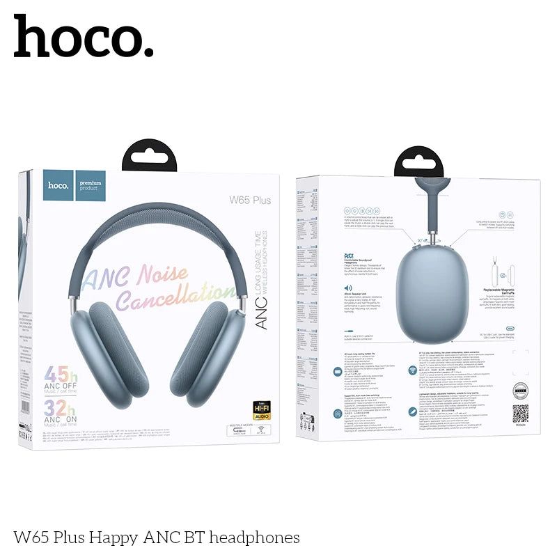 HOCO W65 Plus ANC Noise Reduction Bluetooth Headphones