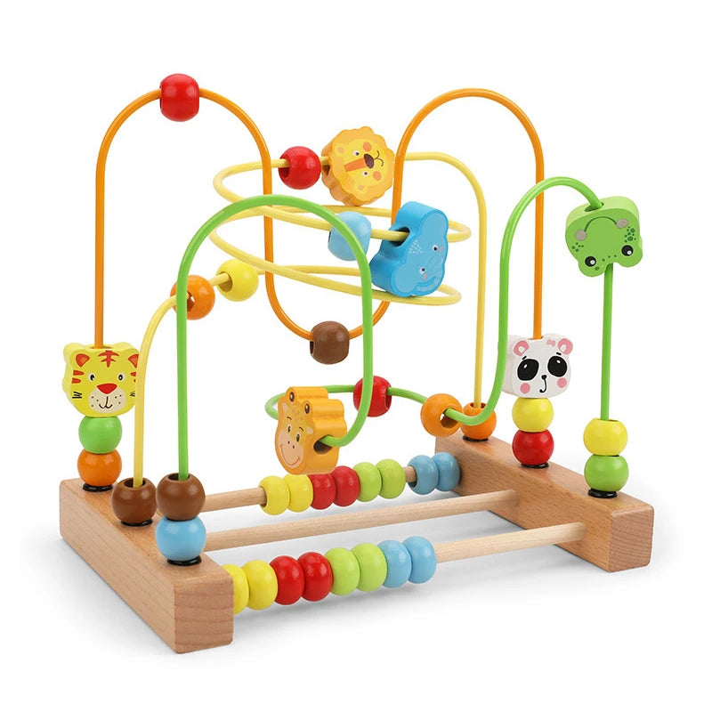 Montessori  Wooden Roller Coaster Bead Maze Abacus
