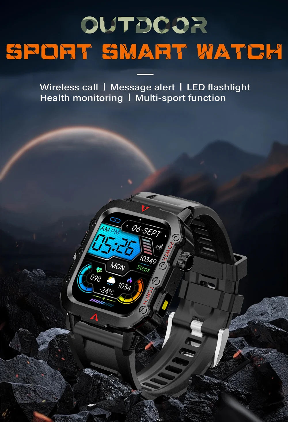 LAXASFIT Men Sports Smart Watch