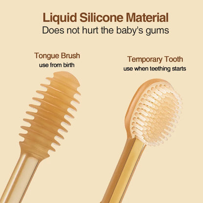 MAMIJOY 3-In-1 Baby Silicone Tongue Brush