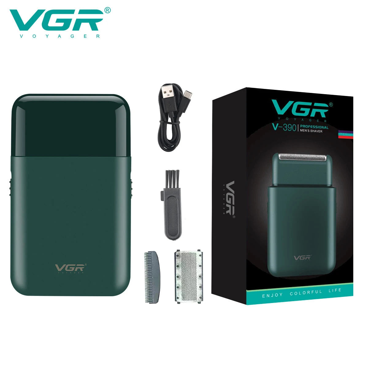 VGR V-390 mini single blade cordless beard trimmer razor