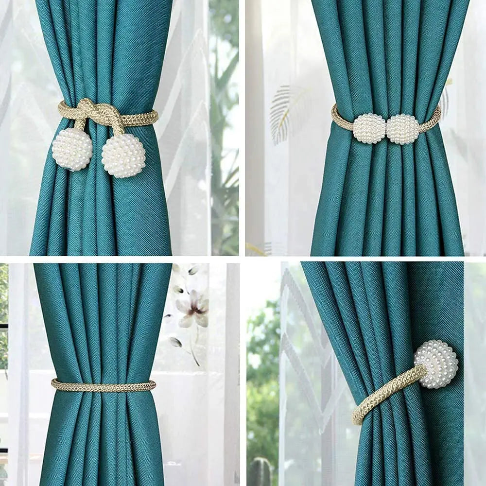 1/2PCS Pearl Magnetic Curtain Clip
