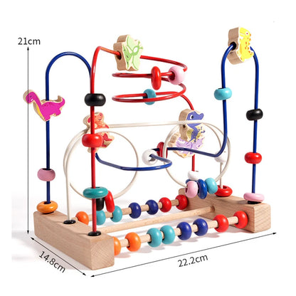 Montessori  Wooden Roller Coaster Bead Maze Abacus