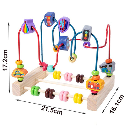 Montessori  Wooden Roller Coaster Bead Maze Abacus