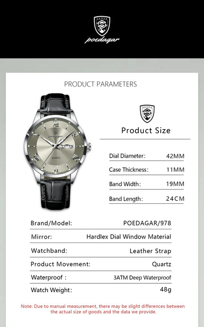 POEDAGAR Luxury Watch