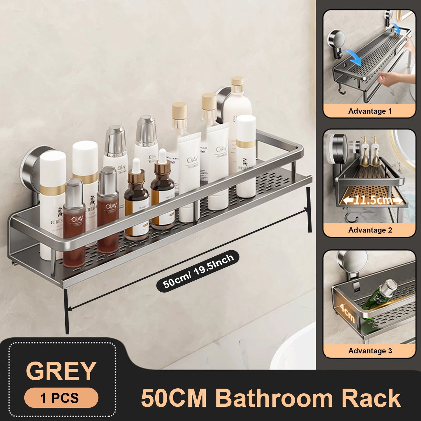 RUITHOE Suction Cup Bathroom Rack