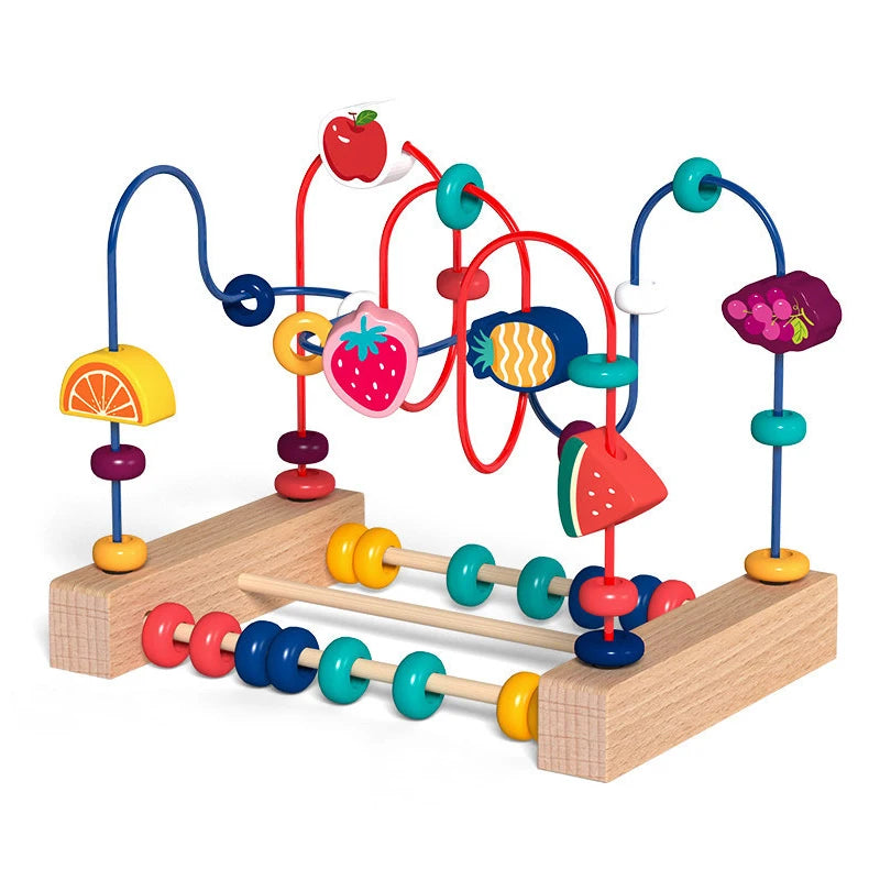 Montessori  Wooden Roller Coaster Bead Maze Abacus