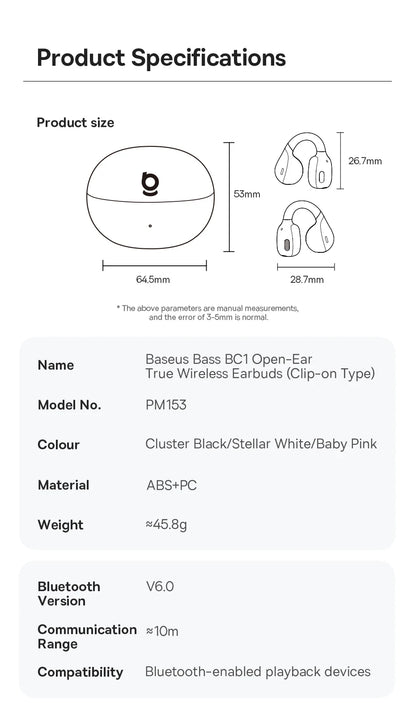 Baseus BC1 Ear Clip Earbuds