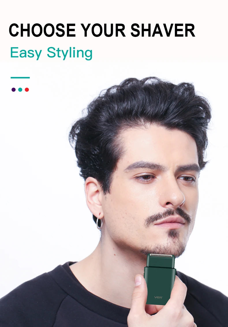 VGR V-390 mini single blade cordless beard trimmer razor