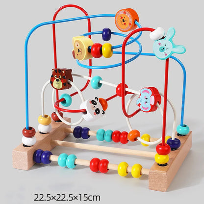 Montessori  Wooden Roller Coaster Bead Maze Abacus