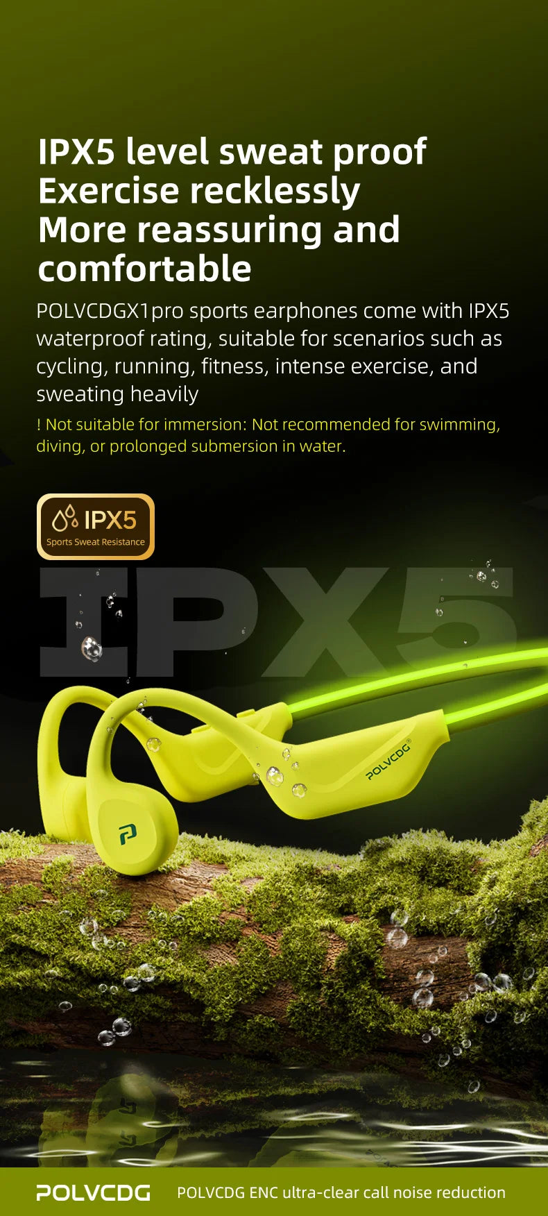 POLVCDG X1pro Bone Conduction Earphones