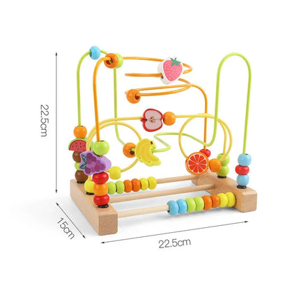 Montessori  Wooden Roller Coaster Bead Maze Abacus