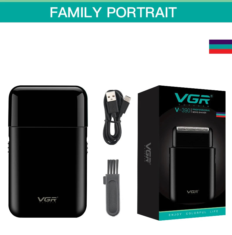 VGR V-390 mini single blade cordless beard trimmer razor