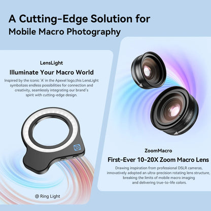 APEXEL 10-20X Zoom Macro Lens HD Micro Phone Camera Lenses