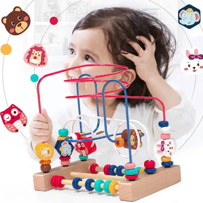 Montessori  Wooden Roller Coaster Bead Maze Abacus