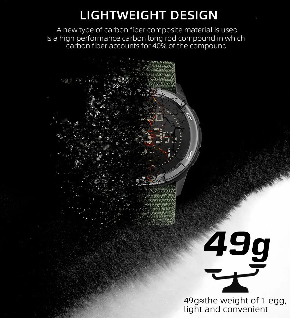 NORTH EDGE ALPS Men's Digital Carbon fiber Watch