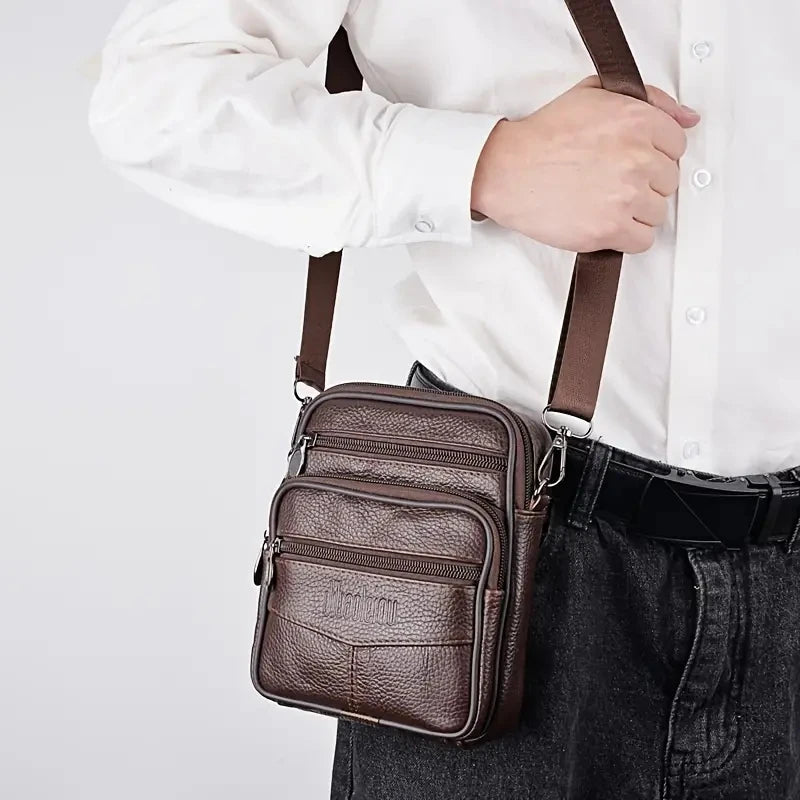Men's New Genuine Leather Crossbody Bag