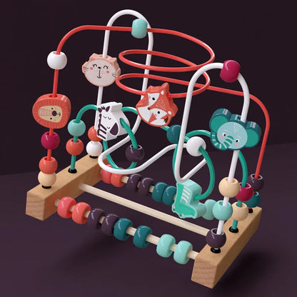 Montessori  Wooden Roller Coaster Bead Maze Abacus