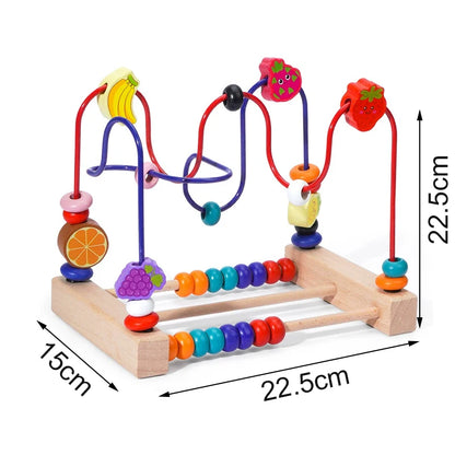 Montessori  Wooden Roller Coaster Bead Maze Abacus