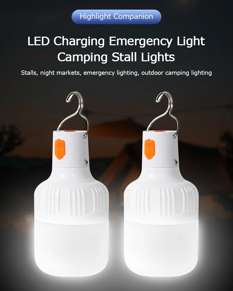 Rechargeable LED Indoor Outdoor Emergency Hookup Portable Lights