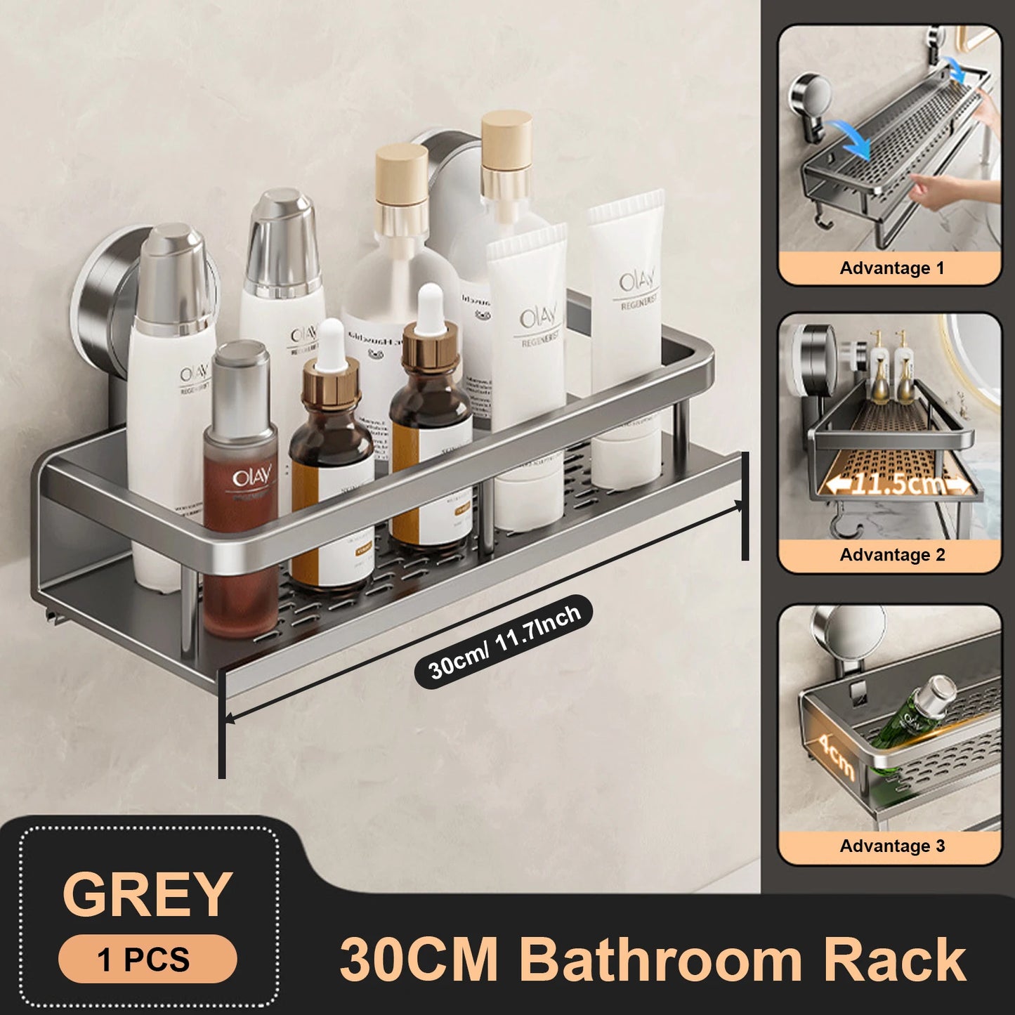 RUITHOE Suction Cup Bathroom Rack