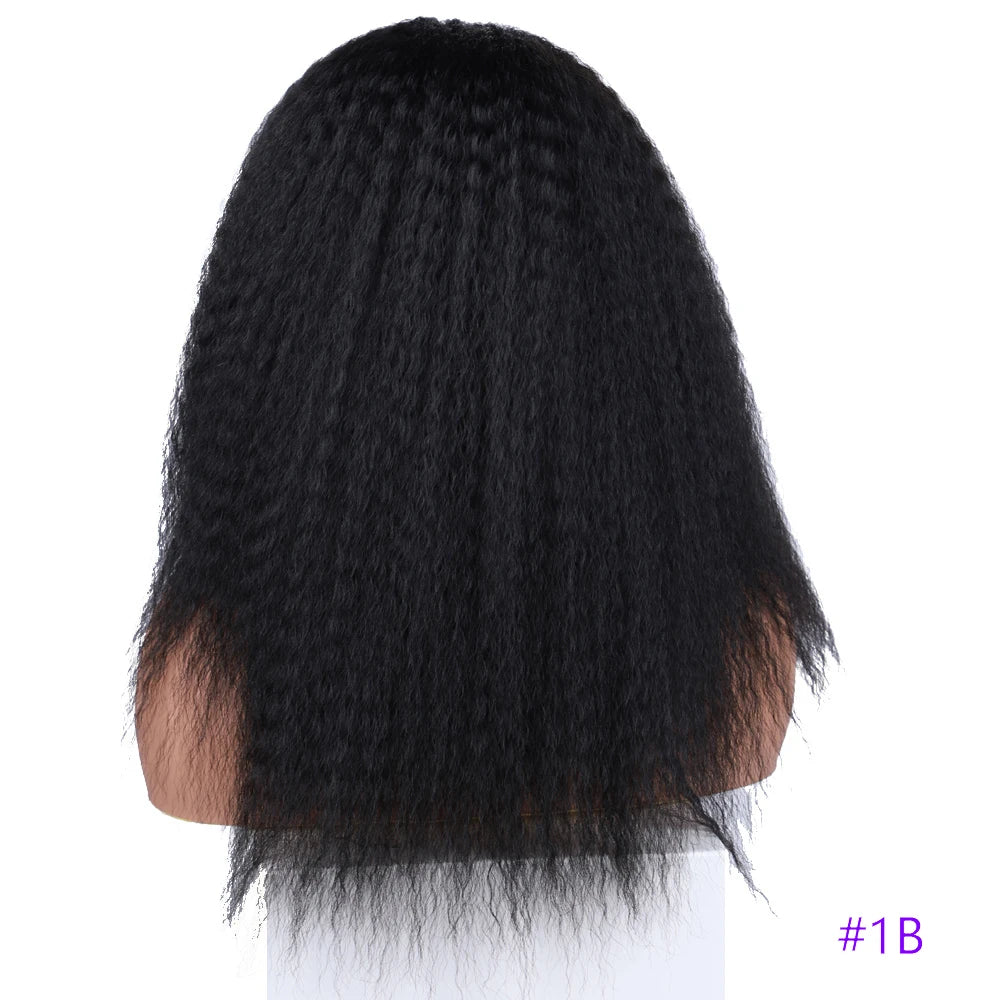 Short Kinky Straight Synthetic Wig