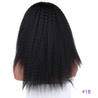 Short Kinky Straight Synthetic Wig