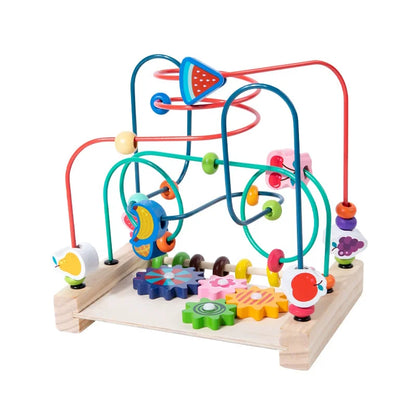 Montessori  Wooden Roller Coaster Bead Maze Abacus