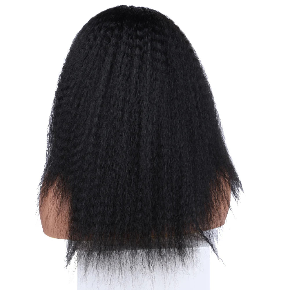 Short Kinky Straight Synthetic Wig