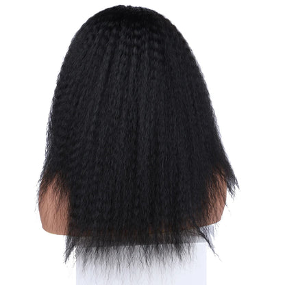 Short Kinky Straight Synthetic Wig