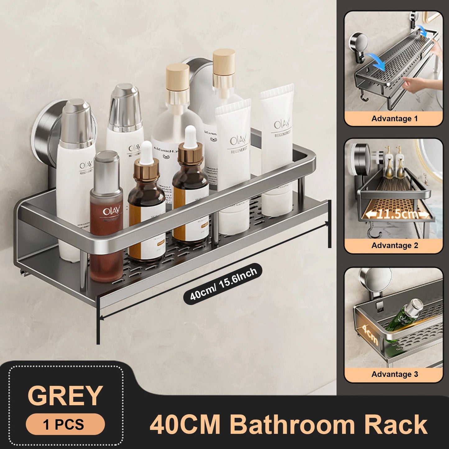 RUITHOE Suction Cup Bathroom Rack