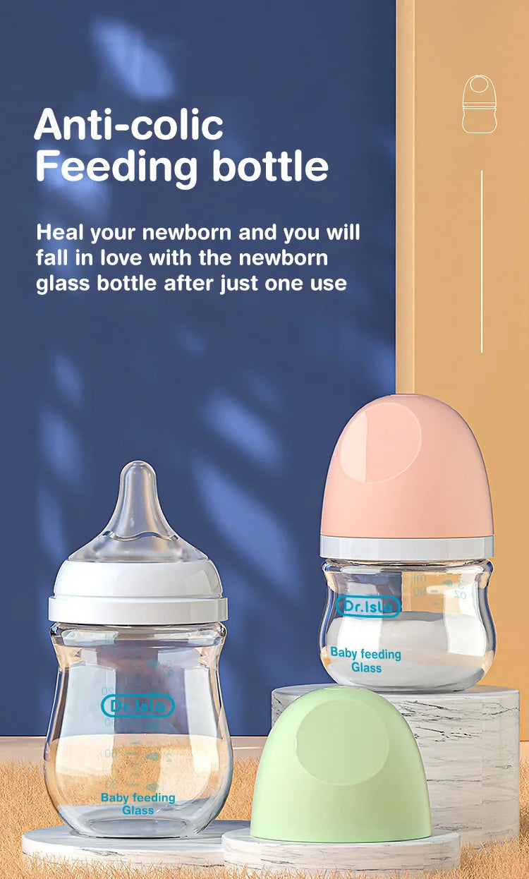 MAMIJOY Anti-Choke Baby Bottle Newborn Glass Bottles