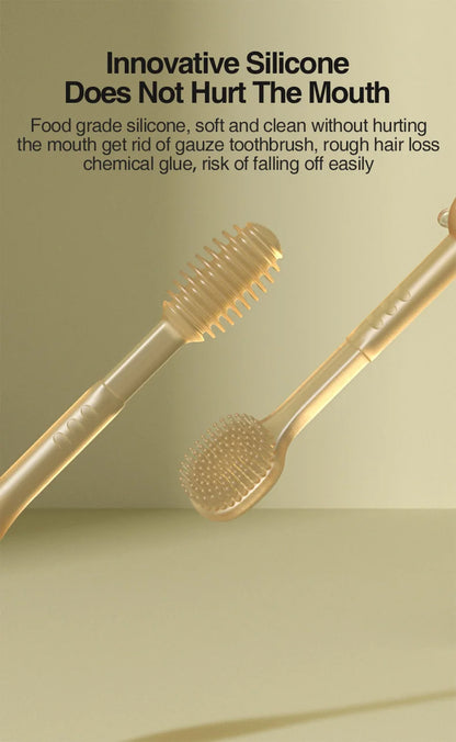 MAMIJOY 3-In-1 Baby Silicone Tongue Brush