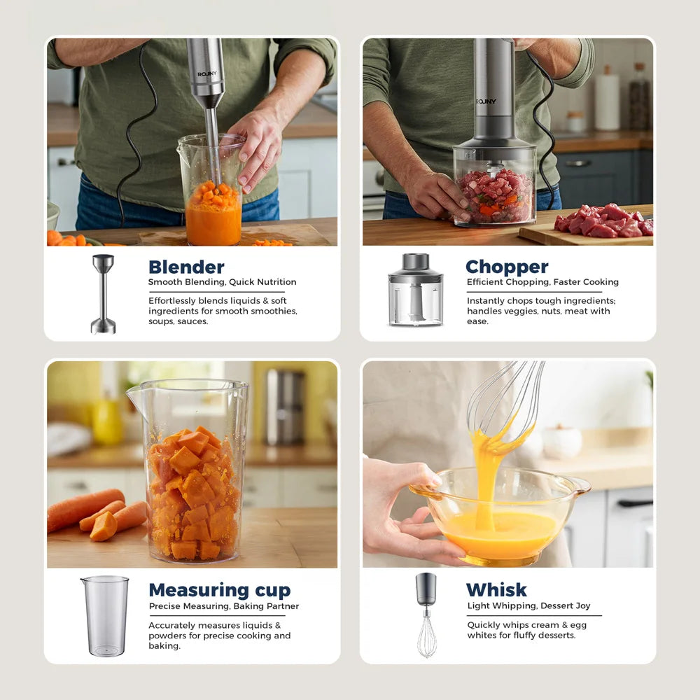 ROUNY 4-in-1 Hand Immersion Blender 1000W