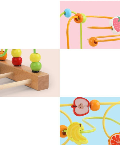 Montessori  Wooden Roller Coaster Bead Maze Abacus