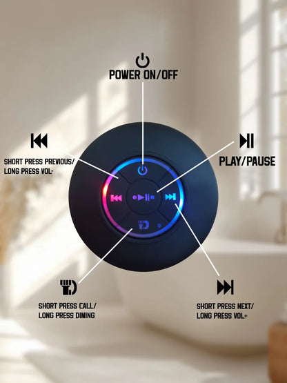 Waterproof Bluetooth Speaker with Colorful LED Lights