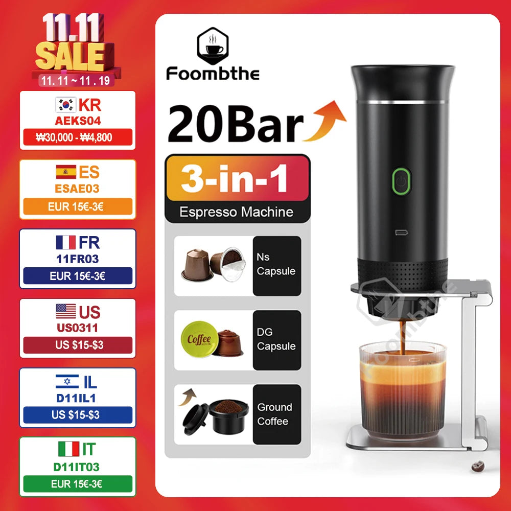 Wireless Electric Portable Espresso Coffee Machine