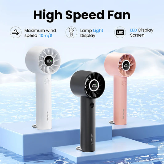Portable  Handheld Fan with LED Display & Flashligh