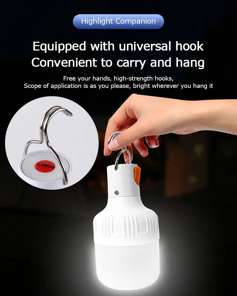 Rechargeable LED Indoor Outdoor Emergency Hookup Portable Lights