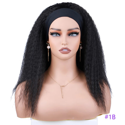 Short Kinky Straight Synthetic Wig
